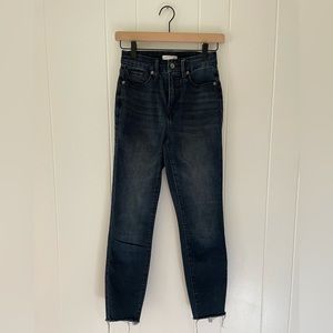 Good American Always Fits Good Classic Fit Slim Straight Jeans, Dark Indigo Wash